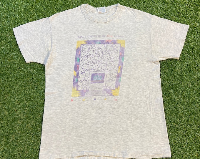 Vintage Key Services Corporation T Shirt Tee Hanes Made USA Size Large L Intelligence Multinational Corporation Technology Computer 1990s