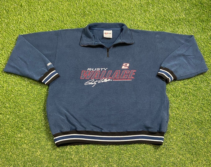 Vintage Rusty Wallace #2 Sweatshirt Chase Authentics Size Large L NASCAR 1990s Daytona Racing Car 90s Classic Pull Over Oversized