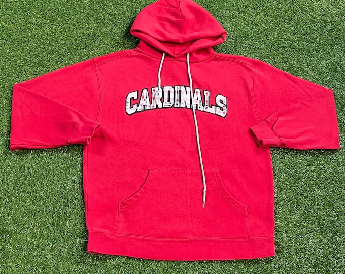 Vintage University of Louisville Cardinals Hoodie Sweatshirt Size Large L Kentucky NCAA College Football 1990s 90s Pull Over Oversized