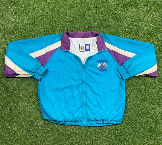 Vintage Charlotte Hornets Jacket Competitor Size Large L NBA Basketball North Carolina NC J Cole Windbreaker Light Rain Coat