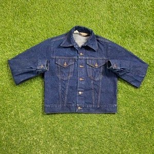 Vintage Western Wear Jean Jacket Size Small S Sears American USA Classic Blue Jean Jacket Button Down 1990s 90s Original