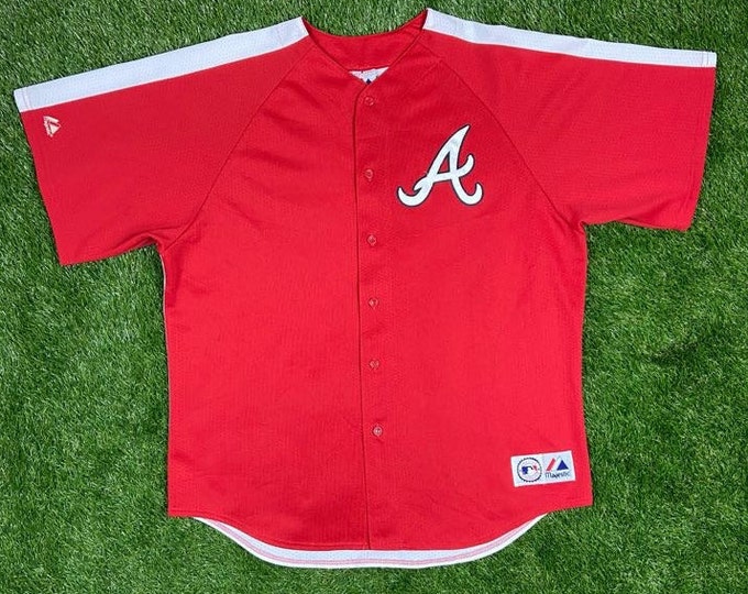 Vintage Atlanta Braves Jersey MLB Baseball Majestic Made USA Size XXl 2Xl Georgia 90s ATL National League Classic Hank Aaron Home Run