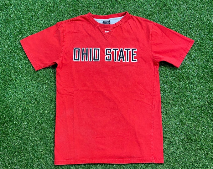 Vintage Ohio State University T Shirt Tee Nike Size Small S Cleveland NCAA Buckeyes Classic Football Basketball 1990s 90s