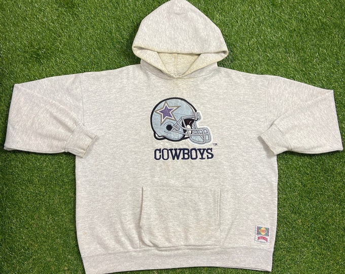 Vintage Dallas Cowboys Hoodie Sweatshirt Nutmeg Mills Made USA Size Xtra Large XL Texas Warm NFL Football Classic Oversized 1990s 90s