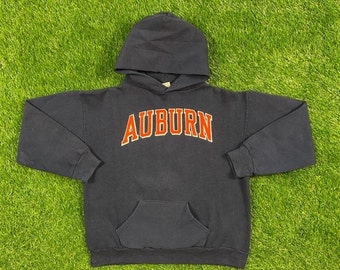 Vintage Auburn University Tigers Felpa con cappuccio Russell Athletic Made USA Youth Xl come XS NCAA Football Alabama Sec War Eagle anni &#39;80 anni &#39;80