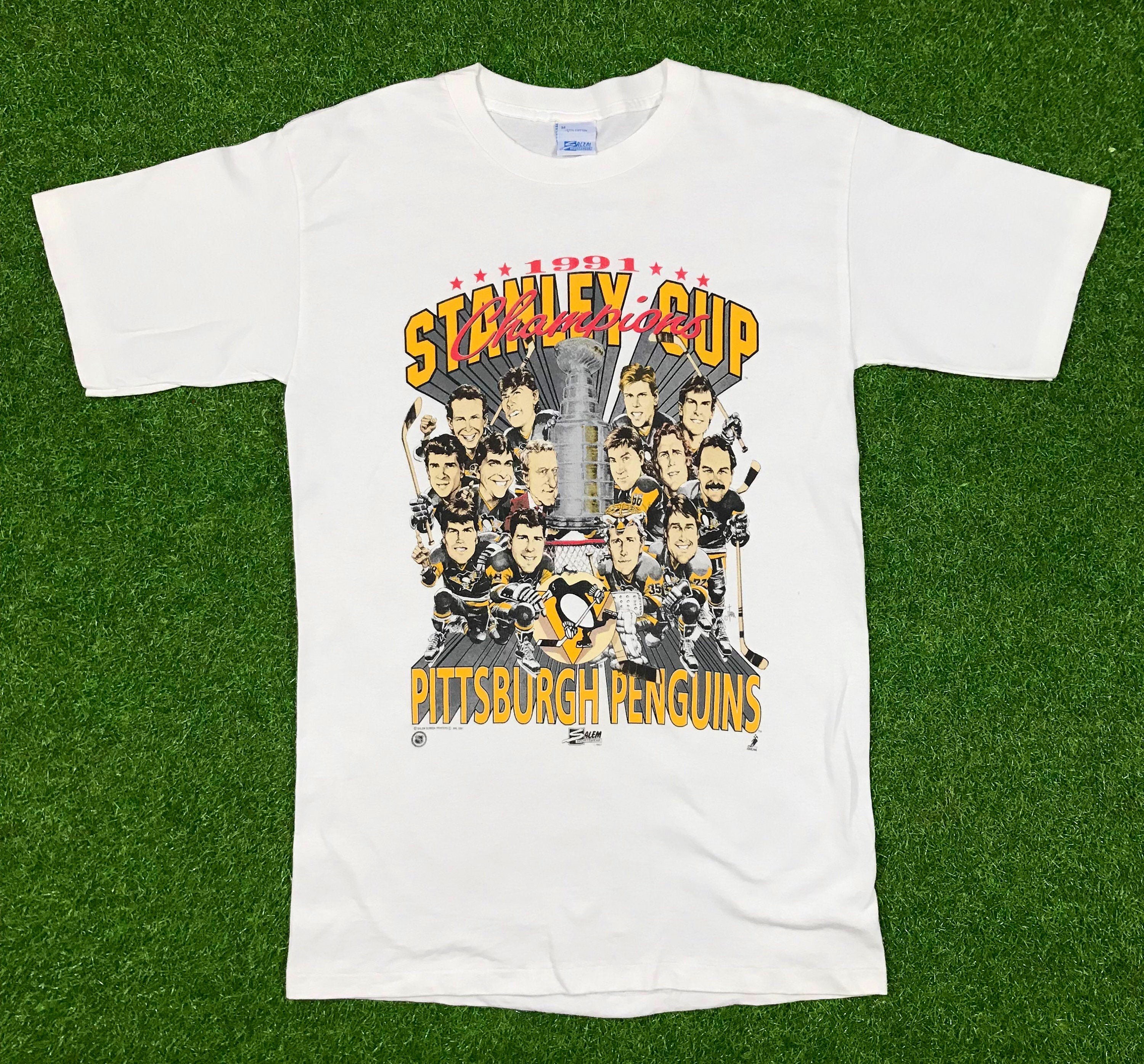 Vintage Pittsburgh Penguins Shirt 1991 Stanley Cup Champion Medium Single  Stitch