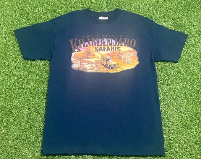 Vintage Disney's Animal Kingdom Kilimanjaro's Safaris T Shirt Tee Size M Walt Disney World Classic 90s Magic Kingdom Park Zoo Original 1990s