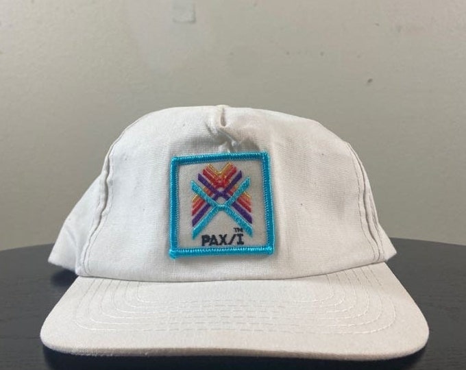 Vintage Pax I Snapback Hat YR Headwear OSFA Intelligence Multinational Corporation Technology Computer 1990s 90s
