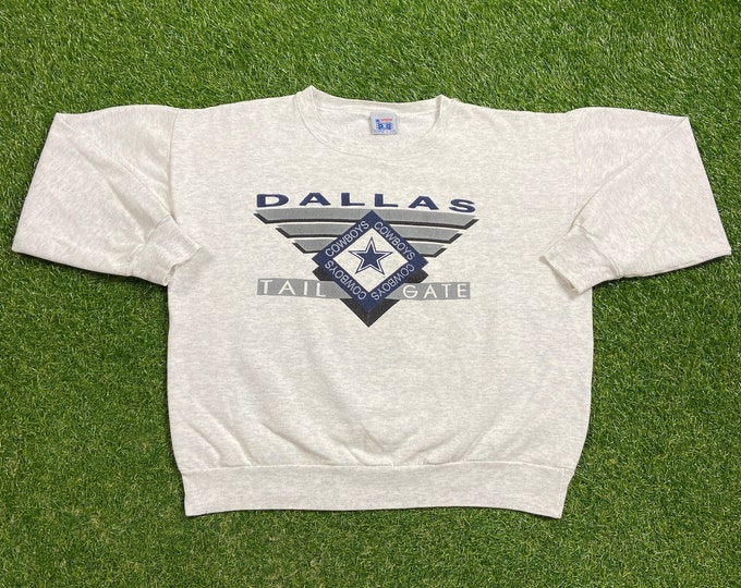 Vintage Dallas Cowboys Crewneck Sweatshirt Made USA Size Large L NFL Football Texas 1990s 90s Pull Over Oversized