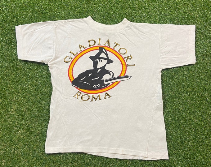 Vintage Gladiatori Roma T Shirt Tee Over the Top Made USA Size Large L Italia Rome Italy Europe Gladiator Ancient Rome 1990s 90s