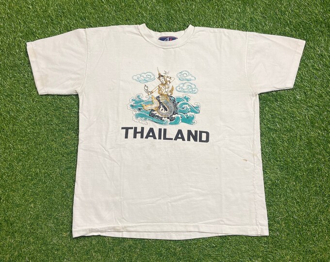Vintage Thailand T Shirt Tee Size Large L Bangkok Asia Tropical Classic Tourist 1990s 90s