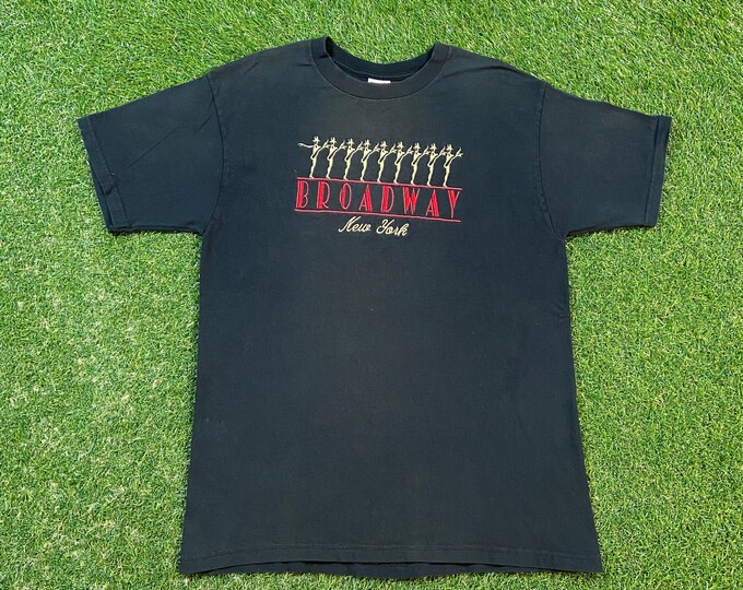 Vintage Broadway New York T Shirt Tee Fruit of the Loom Size Large L Big Apple NYC Manhattan Theatre 1990s 90s