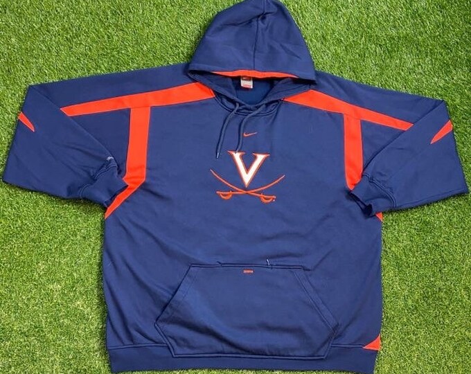 Vintage University of Virginia Hoodie Sweatshirt Size XXL 2XL Cavaliers UVA NCAA College Basketball 1990s 90s Pull Over Oversized