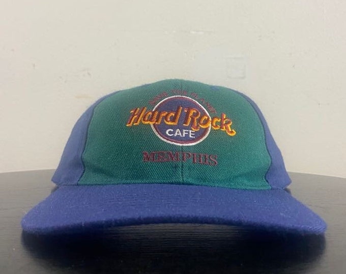 Vintage Hard Rock Cafe Memphis Snapback Hat OSFA Tennessee Classic Music Hotel 1990s 90s