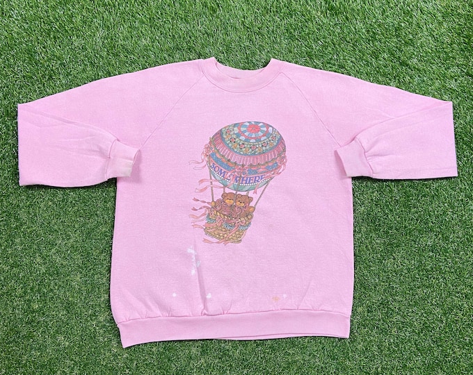 Vintage Teddy Bear Crewneck Sweatshirt Jerzees Made USA Size Large L Polo Ralph Lauren RL American Apparel Bear Comfy Warm Pull Over