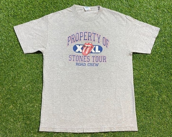 Vintage The Rolling Stones T Shirt Rock Band Tee Size Large L Classic Rock Mick Jagger Stones Tour Road Crew 1990s 90s