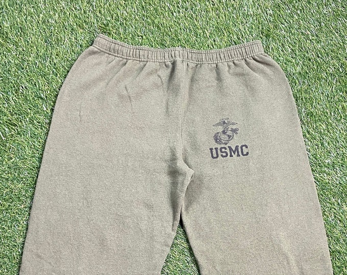 Vintage United States Marine Corps Sweat Pants Made USA Size Large L USMC Navy Army United States Military Veteran 1990s 90s