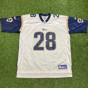 Vintage St Louis Rams Marshall Faulk #28 Jersey Reebok Size Xtra Large XL NFL Super Bowl Football Missouri Los Angeles 00s