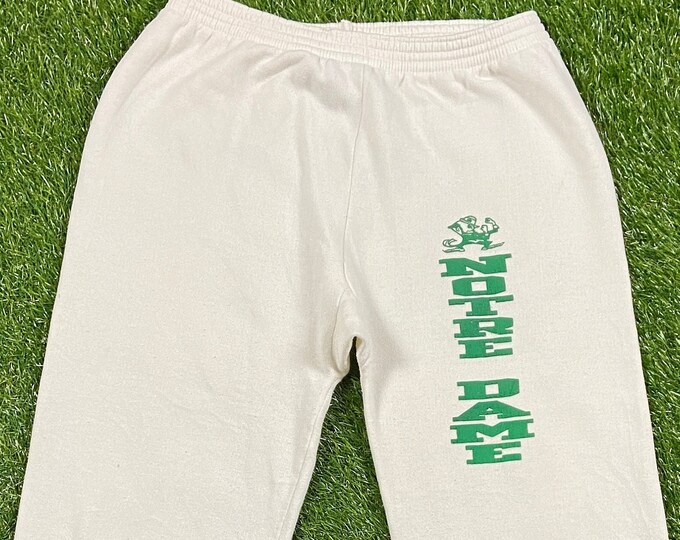 Vintage Notre Dame University Sweat Pants Tultex Made USA Size Large L Fighting Irish NCAA College Football