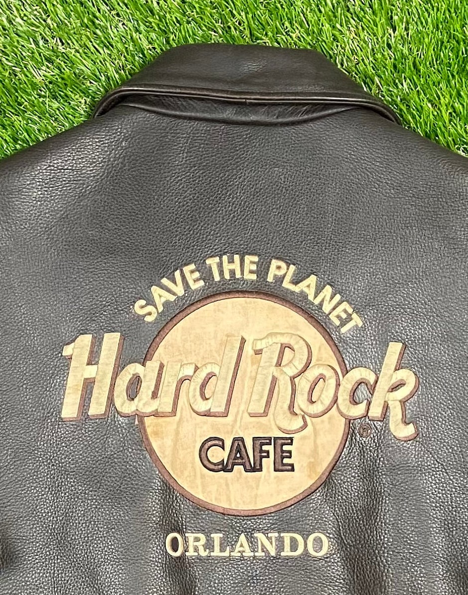 Vintage Hard Rock Cafe Genuine Leather Jacket Size Medium Etsy