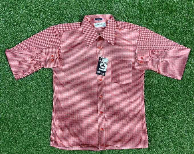 Vintage Oleg Cassini Button Down Shirt Burma Size Large L 70s High Fashion Made in Italy Designer Classic Original 1970s Soft Comfortable