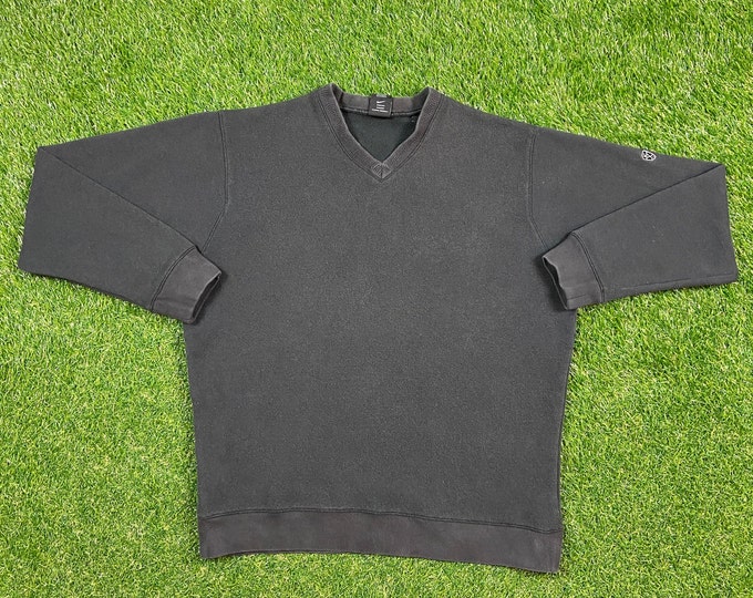 Vintage Nike V Neck Sweatshirt Size Large L Nike Swoosh Check Mark Just Do It Classic Air Jordan 1990s 90s Original Pull Over Golf