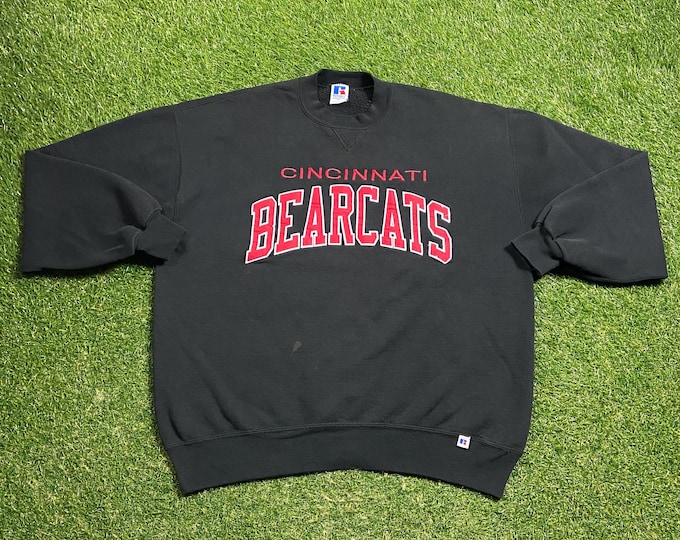 Vintage University of Cincinnati Bearcats Crewneck Sweatshirt Made USA Size XL Ohio NCAA Football Basketball 1990s 90s Pull Over Oversized