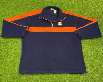 Vintage Blue Fleece Sweater Size Xtra Large XL Rare 1990s 90s American Apparel Outdoor Wear Work Wear Rugged