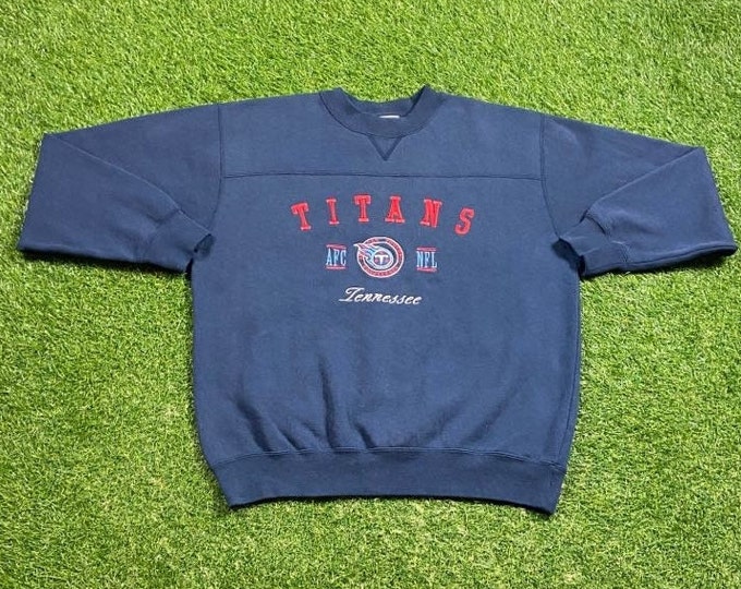 Vintage Tennessee Titans Crewneck Sweatshirt Lee Sport Size Medium M NFL AFC Football 1990s 90s Oilers Pull Over Oversized