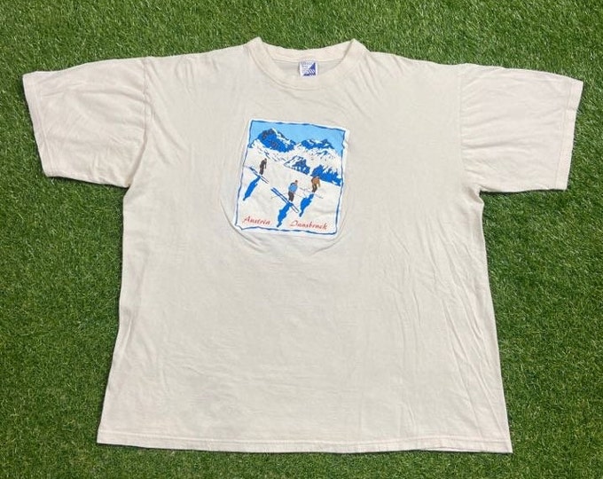 Vintage Innsbruck Austria Ski Resort T Shirt Tee Size XXL 2XL Winter Vacation Mountains Europe Tourist Original Classic 1990s 90s