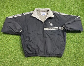 Vintage Chicago White Sox Windbreaker Jacket Size Large L MLB Baseball Illinois Light Rain Coat 1990s 90s