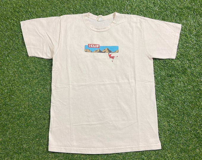 Vintage Cliff T Shirt Tee Patagonia Made USA Size Small S Granola Protein Bar Snack Food Health Nutrition 1990s 90s