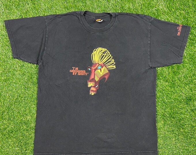 Vintage Disney The Lion King Tee T Shirt Xtra Large XL Walt Disney World Mickey Mouse Magic Hakuna Matata 1990's AOP Promo 90s