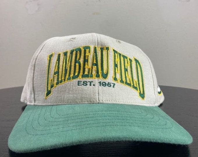 Vintage Green Bay Packers Lambeau Field Snapback Hat Cap Made USA OSFA NFL Football Wisconsin Pack Cheese Head Favre 1990s 90s