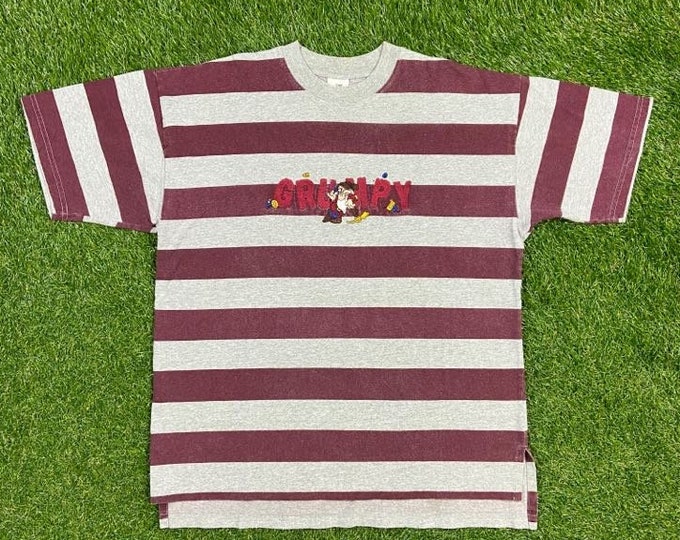 Vintage Grumpy 7 Dwarfs Snow White T shirt Tee The Disney Store Made USA Size Large L Walt Disney World Magic Kingdom Mickey Mouse WDW