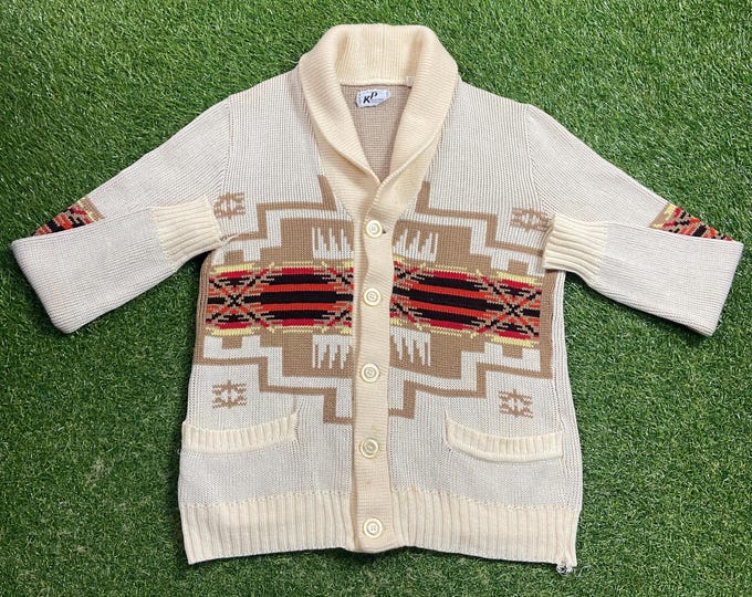 Vintage Beige Cardigan Sweater KP Collection Size Small S Quality Great Fit Comfy Button Down Warm 1990s 90s