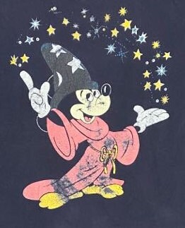 Vintage Disney Mickey Mouse Fantasia Tee T Shirt 1990s Walt Disney 