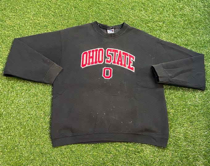 Vintage Ohio State University Crewneck Sweatshirt Size Large L Cleveland NCAA College Football Basketball OSU Pull Over Oversized 1990s 90s