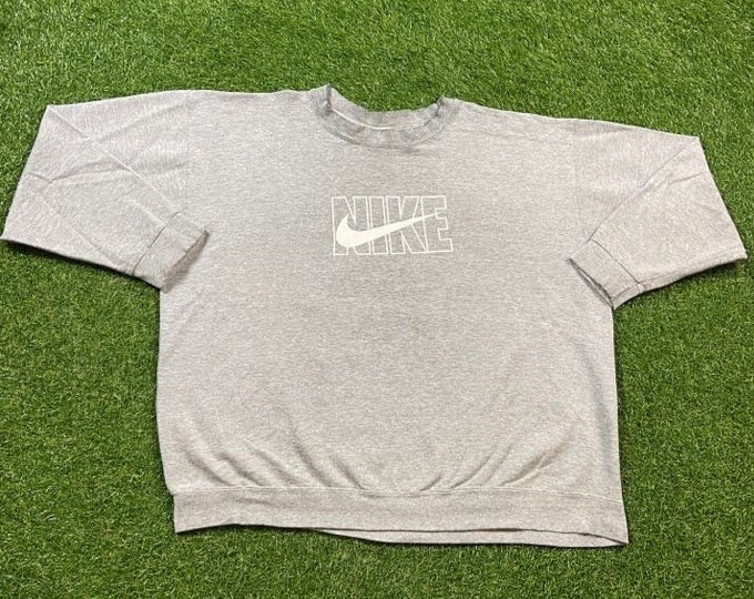 Vintage Nike Crewneck Sweatshirt Made USA Size XXL 2XL Just Do It Classic Air Jordan Nike Swoosh Check Logo Pull Over Oversized