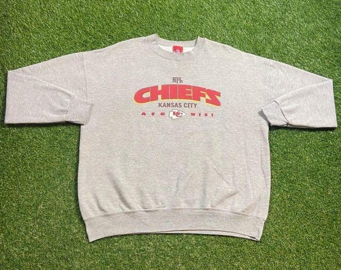 Vintage Kansas City Chiefs Crewneck Sweatshirt Size XXL 2XL NFL Football Mahomes Missouri 1990s 90s Pull Over Oversized