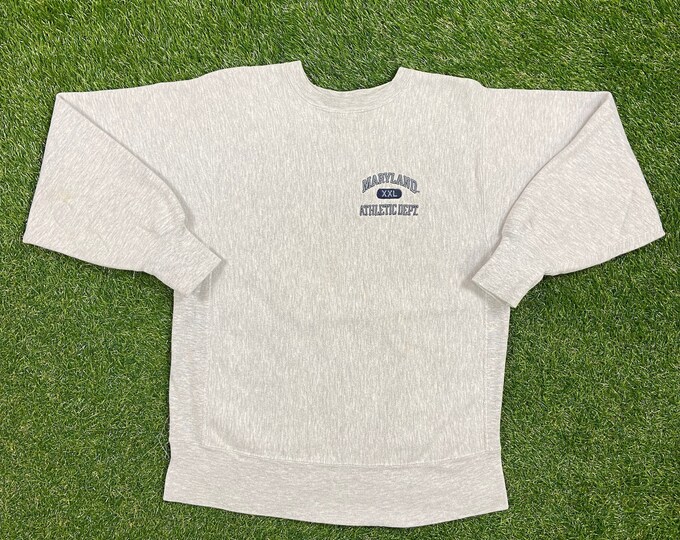 Vintage Maryland Athletic Department Crewneck Sweatshirt Champion Reverse Weave Made USA Size Large L University of Maryland Terrapins NCAA