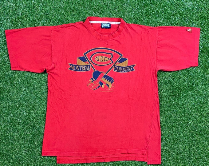 Vintage Montreal Canadiens T Shirt Tee Softwear Size Xtra Large XL NHL Hockey Canada 1990s 90s
