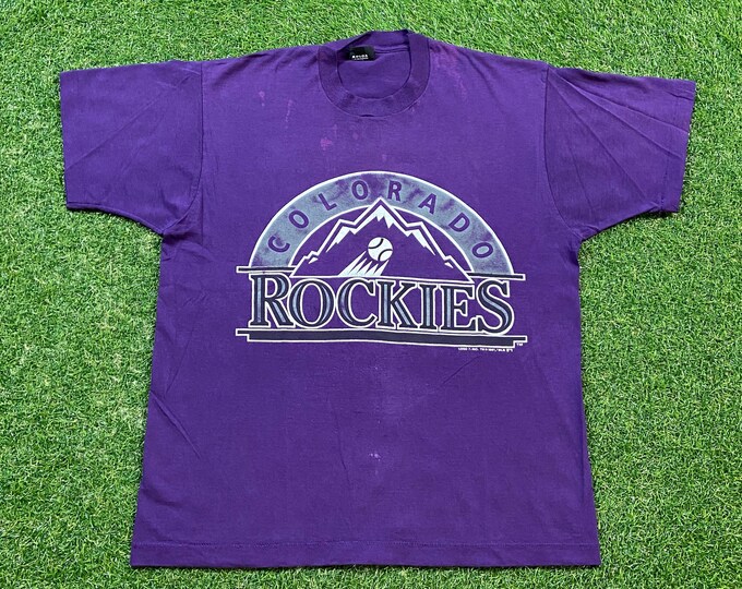 Vintage Colorado Rockies T Shirt Tee Screen Stars Made USA Size Xtra Large XL MLB Baseball Denver 1990s 90s