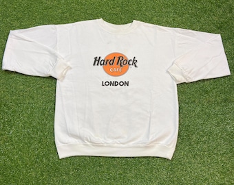 Vintage Hard Rock Cafe London Crewneck Sweatshirt Size Xtra Large XL United Kingdom UK Classic Music Hotel 1990s 90s Pull Over Oversized