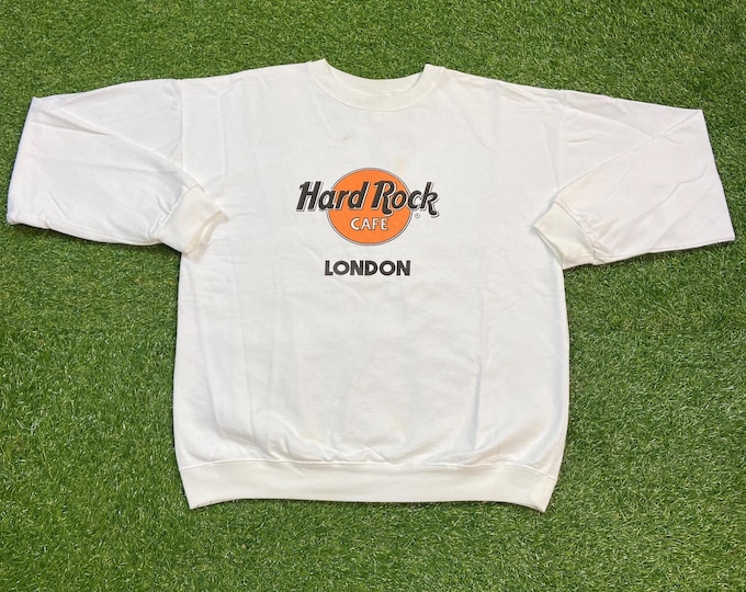 Vintage Hard Rock Cafe London Crewneck Sweatshirt Size Xtra Large XL United Kingdom UK Classic Music Hotel 1990s 90s Pull Over Oversized