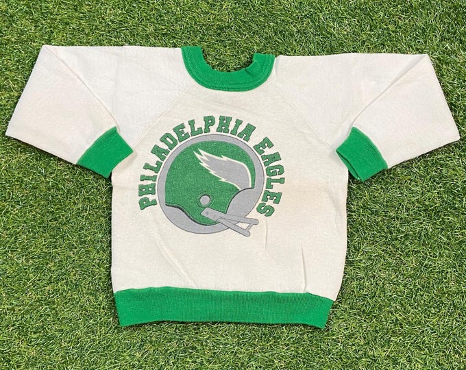 Vintage Philadelphia Eagles Crewneck Sweatshirt Made USA Size Youth Small NFL Football Pennsylvania Pull Over 1980s 80s