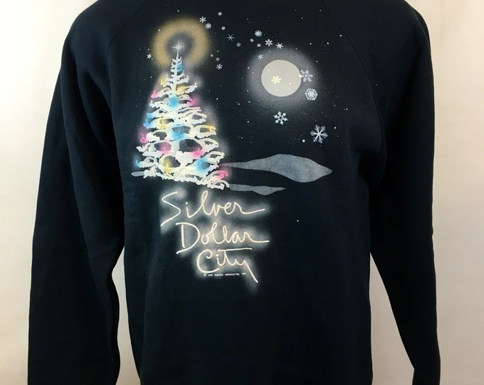 Vintage Silver Dollar City Ugly Christmas Sweater Tacky Holiday Party Merry Men's Large Women's Medium Santa Classic Xmas 90s 80s NEW Sample