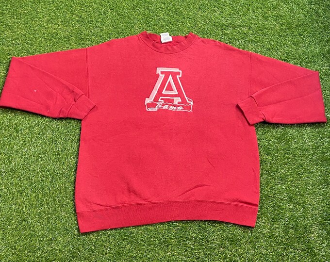 Vintage University of Alabama Crimson Tide Crewneck Sweatshirt Made USA Size Large L NCAA College Football Roll Tide 1990s 90s Pull Over