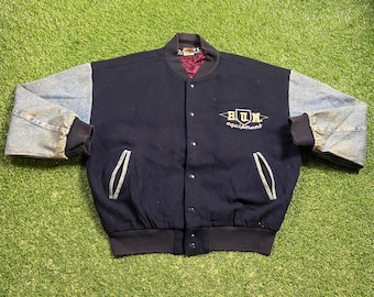 Vintage BUM Equipment Bomber Jacket Size Medium M Athletic Apparel Lifestyle Workout Exercise 1990s 90s