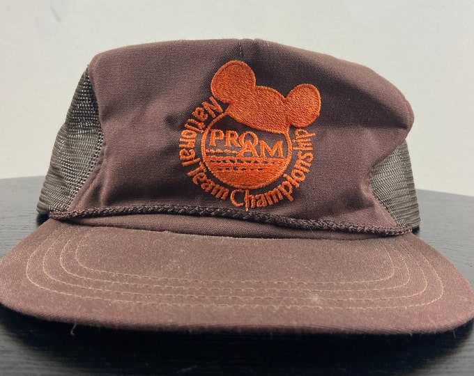 Vintage National Team Championship Pro Am Strap Back Hat Town Talk OSFA Walt Disney World Mickey Mouse 80s 90s